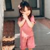 Dimoybabe 3t Girl Clothes Toddler Girl Summer Outfits Clothes Set Ruffle Ribbed Short Sleeves T-Shirt Tops Shorts Comfy Outfits (Pink Ruffle, 3-4T) view 3
