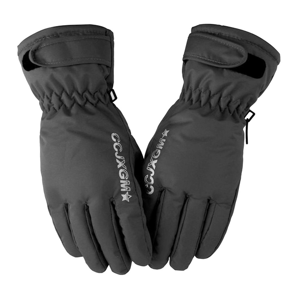 FUFU Gloves Winter Warm Gloves, Touch Screen Gloves, Windproof, Waterproof Gloves, Non-Slip Gloves (Color : Black)