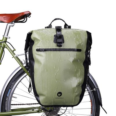 HUNTVP 27L Bike Pannier Bag Backpack Multifunctional Bicycle Bag Cycling Bicycle Rear Seat Trunk Pack Bag Bike Saddle Bag Backseat Pack Bag(Army Green)