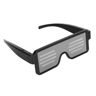 CHICIRIS Dynamic LED Glowing Glasses Bar Concert Shutter Pattern Lighting Supplies LED Glasses USB Charging Party Favor LED Light Up Eyeglasses with Flashing Neon 8 Patterns LED Luminous Glasses