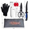 YLINSHA Fishing Knife, Fish Cleaning Kit 7 PC Set with Fish Knife, Fish Scale Cleaning Brush, Multi-Functional Scissors, Anti-Cutting Gloves, Fishbone Tweezers, Storage Bag view 2