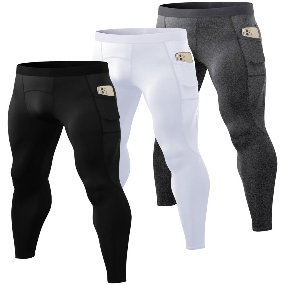 SPVISE Compression Pants Men Gym Leggings Workout Running Tights for Men Cool Dry Baselayer for Football Riding Basketbal