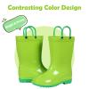 Colorxy Kids Rain Boots for Boys Waterproof Toddler Rain Boots with Easy-On Handles, Green Size Little Kid 12 view 2