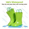 Colorxy Kids Rain Boots for Boys Waterproof Toddler Rain Boots with Easy-On Handles, Green Size Little Kid 12 view 3