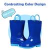 Colorxy Kids Rain Boots for Boys Waterproof Toddler Rain Boots with Easy-On Handles, Royal Blue Size Toddler 9 view 2