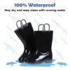 Colorxy Kids Rain Boots for Boys Waterproof Toddler Rain Boots with Easy-On Handles, Black Size Toddler 9 view 3
