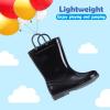 Colorxy Kids Rain Boots for Boys Waterproof Toddler Rain Boots with Easy-On Handles, Black Size Toddler 9 view 4