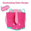 Colorxy Kids Rain Boots for Boys Waterproof Toddler Rain Boots with Easy-On Handles, Hot Pink Size Little Kid 13 view 2