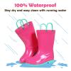 Colorxy Kids Rain Boots for Boys Waterproof Toddler Rain Boots with Easy-On Handles, Hot Pink Size Little Kid 13 view 3