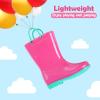 Colorxy Kids Rain Boots for Boys Waterproof Toddler Rain Boots with Easy-On Handles, Hot Pink Size Little Kid 13 view 4