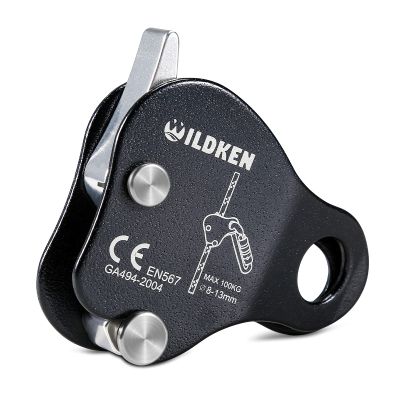 WILDKEN Climbing Ascender Fall Protection Belay Device Climbing Rope Grab for Rock Climbing Mountaineering Tree Arborist Expedition Caving Rescue Aerial Work (Black)