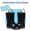 Colorxy Kids Rain Boots for Boys Waterproof Toddler Rain Boots with Easy-On Handles, Black Size Big Kid 2 view 2