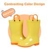Colorxy Yellow Rain Boots Toddler Waterproof Kids Rain Boots with Easy-On Handles, Yellow Size Big Kid 1 view 2