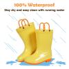Colorxy Yellow Rain Boots Toddler Waterproof Kids Rain Boots with Easy-On Handles, Yellow Size Little Kid 13 view 3