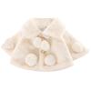 QinCiao Baby Girls Long Sleeve Faux Fur Cloak Princess Shawl Flower Girl Dress Coat Cadigan Bolero Shrug Jacket White #2 0-6 Months view 3