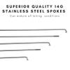 Vincita 14G Stainless Steel Bicycle Spokes (36 Pack) with Brass Nipples  Made in Europe  Rust-Resistant J-Bend Replacement Kit for MTB, E-Bike, Road & 700c Wheels (Select Length) view 3