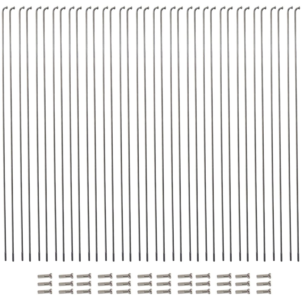 Vincita 36-Piece 14G J-Bend Stainless Steel Spokes (254-294mm) with Brass Nipples for 26-inch MTB, Ebike, Downhill, Trekking, City Bikes - Replacement/Repair Spokes