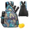 Sucipi Pickleball Bag - Men's -Women's Pickleball Backpack, Adjustable Sling Bag w/Fence Hook/Large Capacity/Safety Pocket-Purple Leaf view 1