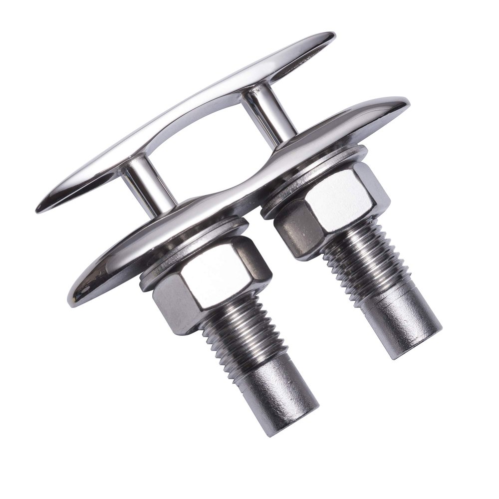 SUNOOM Boat Pull up Deck Cleat 5 Inch,316 Stainless Steel Heavy Duty Marine Dock Cleat,Hidden Flush Mount Marine Cleat