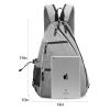 Sucipi Pickleball Bag - Men's -Women's Pickleball Backpack, Adjustable Sling Bag w/Fence Hook/Large Capacity/Safety Pocket-Gray view 3