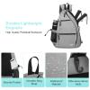 Sucipi Pickleball Bag - Men's -Women's Pickleball Backpack, Adjustable Sling Bag w/Fence Hook/Large Capacity/Safety Pocket-Gray view 4