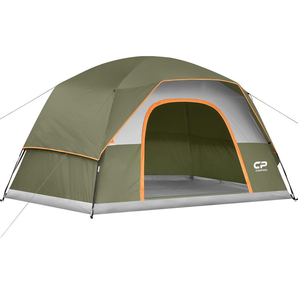 CAMPROS CP Tents for Camping 6 Person Tent Waterproof Windproof Double Layer Family Camping Tent, Easy Setup Dome Tent with Large Mesh Windows & Wider Door for Outdoor Camping & Hiking