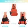 Sucipi Pickleball Bag - Men's -Women's Pickleball Backpack, Adjustable Sling Bag w/Fence Hook/Large Capacity/Safety Pocket-Orange view 3