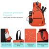 Sucipi Pickleball Bag - Men's -Women's Pickleball Backpack, Adjustable Sling Bag w/Fence Hook/Large Capacity/Safety Pocket-Orange view 4