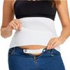 KUNINDOME Combination of Maternity Shirts Extenders and Pants Waist Extenders, Seamless Maternity Belly Band, White, Medium view 1