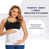 KUNINDOME Combination of Maternity Shirts Extenders and Pants Waist Extenders, Seamless Maternity Belly Band, White, Medium view 3