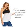KUNINDOME Combination of Maternity Shirts Extenders and Pants Waist Extenders, Seamless Maternity Belly Band, White, Medium view 4