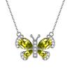 Aurora Tears Green Butterfly Necklace Women 925 Sterling Silver Animal Butterflies August Birthstone Peridot Pendant Crystal Wedding Birthday Jewelry DP0287A view 1
