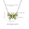 Aurora Tears Green Butterfly Necklace Women 925 Sterling Silver Animal Butterflies August Birthstone Peridot Pendant Crystal Wedding Birthday Jewelry DP0287A view 4