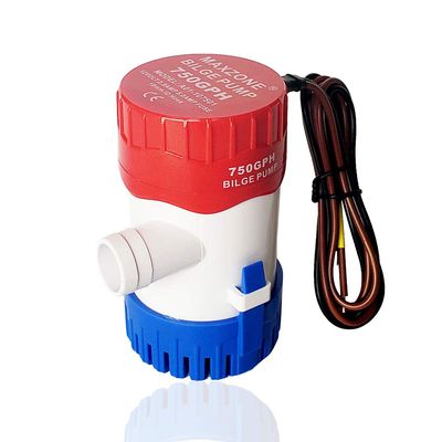 Submersible Boat Bilge Water Pump 12v Non-Automatic Marine Electric Bilge Pump for Ponds, Pools, Spas Silent, Boat Caravan RV Submersible (750 GPH)