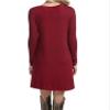 Andongnywell Women's Plus Size Long Sleeve Splicing Solid Color Slim Loose Swing Casual Dresses Length (Red Wine,Medium) view 2