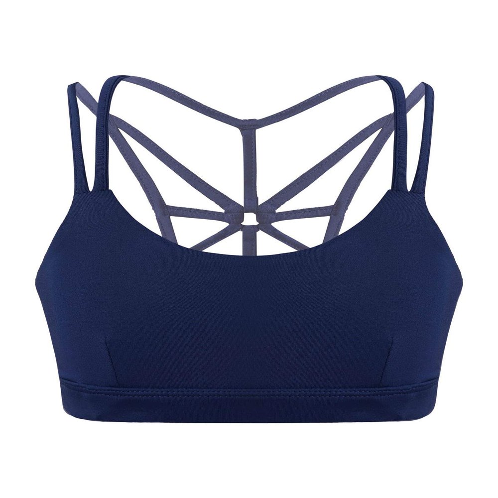 Loodgao Kids Girls Yoga Sports Bras Spaghetti Straps Ballet Dance Gymnastic Crop Top Activewear Workout Tops Navy_Blue 4