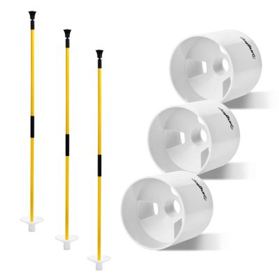 KINGTOP Golf Hole Cup Flagpole Set for Practice Putting Green, 4 Putting Cup Fit PGA | LPGA | USGA Regulations, 2-Section Flag Stick Design, 3 Feet, 3-Pack