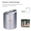 Boundless Voyage 350ml Camping Titanium Cup Double Wall Mug with Lid Ultralight Tea Coffee Mug for Outdoor Picnic Backpacking Hiking Travel Office Home use Ti3022D view 4