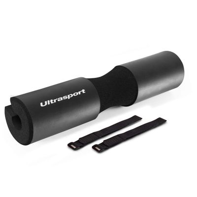 Ultrasport Neck pad, Barbell pad for The Neck, for Painless Weight Training and More Even Weight Distribution, Including Fixing Straps, Black