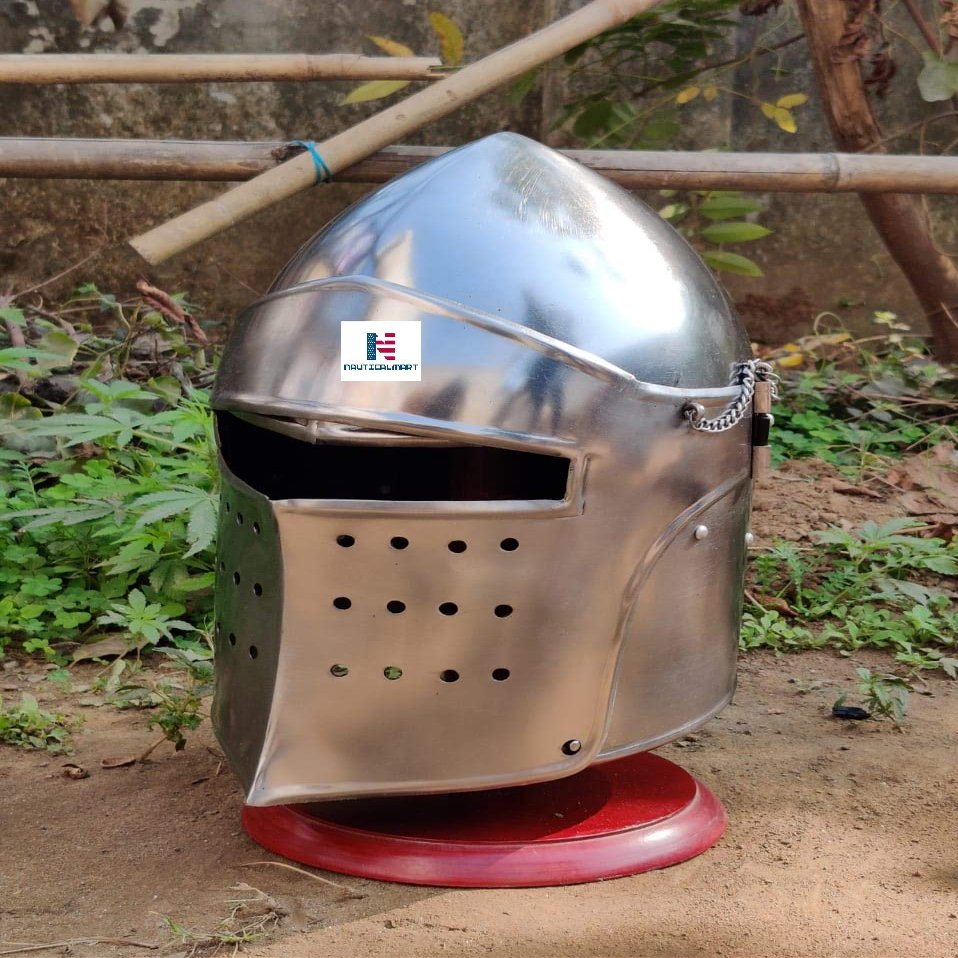 Nautical-Mart Medieval Detachable Visor Barbute