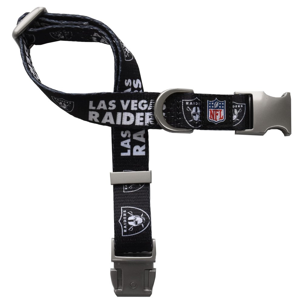 Littlearth NFL Las Vegas Raiders Pet Premium Collar, Team Color, Large