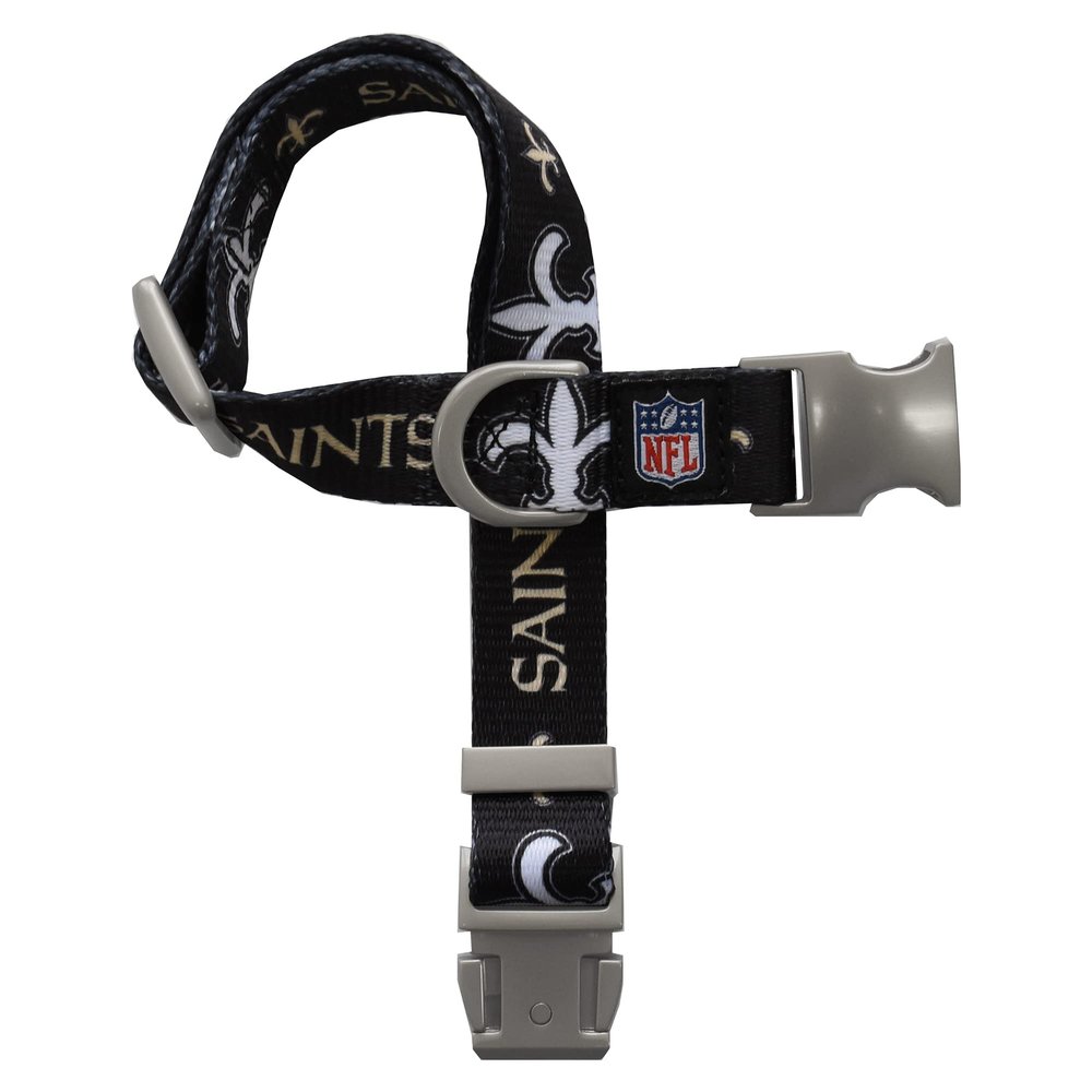 Littlearth NFL New Orleans Saints Pet Premium Collar, Team Color, Large