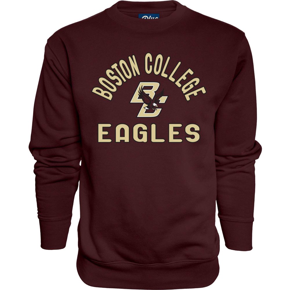 Blue 84 Men's Boston College Eagles Crewneck Sweatshirt Line Up Team Color, Boston College Eagles Maroon, Large