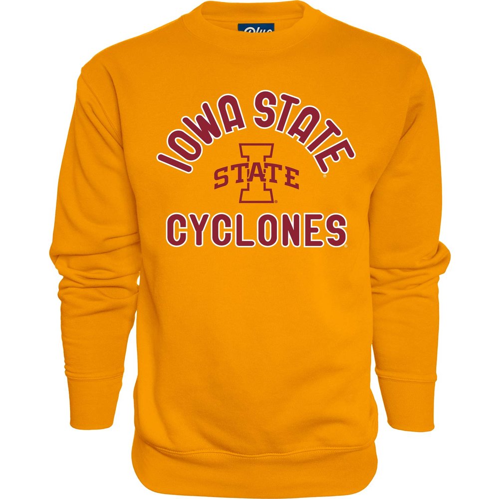 Blue 84 Men's Iowa State Cyclones Crewneck Sweatshirt Line Up Secondary Color, Iowa State Cyclones Gold, Large