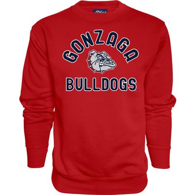 Blue 84 Men's Gonzaga Bulldogs Crewneck Sweatshirt Line Up Secondary Color, Gonzaga Bulldogs Red, Large