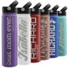 Custom Water Bottle w Straw Lid & Handle | 24 oz - Purple | Personalized Double-Wall Vacuum-Insulated Sports Water Bottle w Name, Text | Laser Engraved Water Bottle with 3 sizes, 12 designs & 9 color view 1