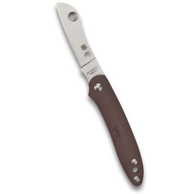 Spyderco Roadie Non-Locking Lightweight Knife with 2.09" N690Co Stainless Steel Blade and Durable Brown FRN Handle - PlainEdge - C189PBN