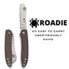 Spyderco Roadie Non-Locking Lightweight Knife with 2.09" N690Co Stainless Steel Blade and Durable Brown FRN Handle - PlainEdge - C189PBN view 2