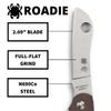 Spyderco Roadie Non-Locking Lightweight Knife with 2.09" N690Co Stainless Steel Blade and Durable Brown FRN Handle - PlainEdge - C189PBN view 3