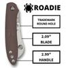Spyderco Roadie Non-Locking Lightweight Knife with 2.09" N690Co Stainless Steel Blade and Durable Brown FRN Handle - PlainEdge - C189PBN view 4